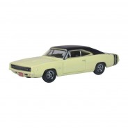 Preisvergleich für Autos: Oxford 87DC68004 Dodge Charger hellgelb/schwarz 1968 Maßstab 1:87 Modellauto