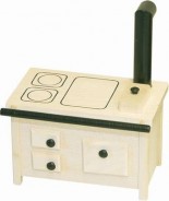 Preisvergleich für Puppen & Zubehör: Rülke 22287 Küchenofen "Rustikal" Herd Holz 1:12 für Puppenhaus