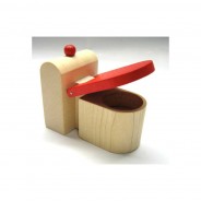 Preisvergleich für Puppen & Zubehör: Rülke 22291 Toilette "Rustikal" Holz 1:12 für Puppenhaus Holz