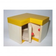 Preisvergleich für Puppen & Zubehör: Rülke 22637 Eckschrank Küche "Filius" Topfkarusell Holz 1:12 für Puppenhaus