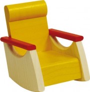 Preisvergleich für Puppen & Zubehör: Rülke 22645 Schaukelstuhl "Filius" Holz 1:12 für Puppenhaus