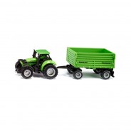 Preisvergleich für Autos: Siku 1606 Deutz-Fahr mit Fortuna 2-Achs Anhänger grün (Blister)