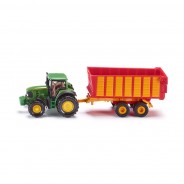 Preisvergleich für Autos: Siku 1650 John Deere Traktor mit Silagewagen grün/rot (Blister)