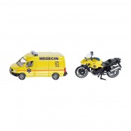 Preisvergleich für Autos: Siku 1654 Rettungsdienst Set "Frankreich" mit BMW Motorrad gelb (Blister)