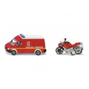 Preisvergleich für Autos: Siku 1656 Feuerwehr-Set Frankreich "Sapeurs Pompiers" mit BMW Motorrad rot (B...