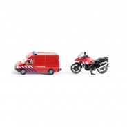 Preisvergleich für Autos: Siku 1656 Feuerwehr-Set "Niederlande" mit BMW Motorrad rot (Blister)