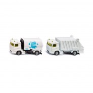 Preisvergleich für Autos: Siku 1687 Volvo FL Kommunal Set Müllwagen + Kehrmaschine weiss (Blister)