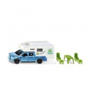 Preisvergleich für Autos: Siku 1693 Ford F-150 Pickup blau metallic mit Camper (Blister)