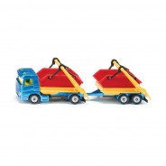 Preisvergleich für Autos: Siku 1695 Volvo FL LKW mit Absetzmulde + Anhänger blau metallic/gelb/rot Maßs...