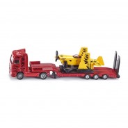 Preisvergleich für Autos: Siku 1866 Mercedes Actros LKW Tieflader rot mit Sportflugzeug Maßstab 1:87