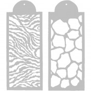 Preisvergleich für Backzubehör: Dekorschablonen rechteckig Safari, 33 x 15 cm, 2 Stück weiß