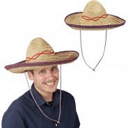 Preisvergleich für Kostüme: 2 x Sombrero Hut geflochten natur Gr. one size