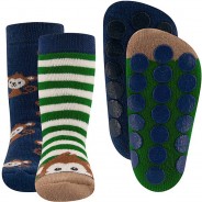 Preisvergleich für Strumpfwaren: 2er-Pack ABS-Socken Affen blau Gr. 17,5 Jungen Kinder