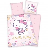 Preisvergleich für Heimtextilien: 2tlg. Mädchen Bettwäsche 135x200cm Hello Kitty Baumwolle Bettdecke Bettgarnitur Bettwäsche Mädchen rosa Gr. 135 x 200  Kinder