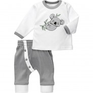 Preisvergleich für Oberteile: 2tlg Set Shirt + Hose Baby Koala T-Shirts  weiß-kombi Gr. 68 Jungen Kinder