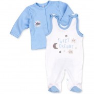 Preisvergleich für Strampler & Spieler: 2tlg Set Strampler + Shirt Sweet Dreams Jungen Strampler Kinder blau/weiß Gr. 68  Kinder