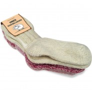 Preisvergleich für Strumpfwaren: 3 Paar Kinder Norwegersocken mit Schafwolle Socken rot-kombi Gr. 19-22