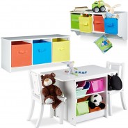 Preisvergleich für Stühle & Tische: 3 tlg. Kindermöbel Set ALBUS weiß