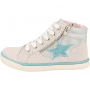 Preisvergleich für Schuhe: 451 051 Mädchen Wildleder Sneaker grey türkis Stern Glitzer Schuhe Klassische Halbschuhe grau Gr. 29 Mädchen Kinder