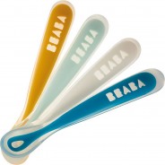Preisvergleich für Essen & Trinken: 4er Set Löffel aus Silikon Storm (verschiedene Farben gelb/hellblau/weiss/dunkelblau) mehrfarbig