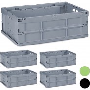Preisvergleich für Aufbewahren: 5 x Transport Klappbox grau