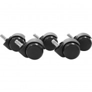 Preisvergleich für Stühle & Tische: 5er Set Hartbodenrollen Bürostuhl 11 mm Stift Ø 50 mm Schwarze Premium Bürostuhlrollen schwarz  Erwachsene
