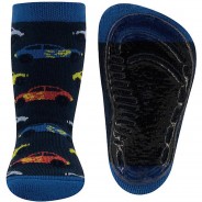 Preisvergleich für Strumpfwaren: ABS-Socken Softstep Rennautos blau Gr. 23,5 Jungen Kinder