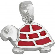 Preisvergleich für Accessoires für Kinder: Anhänger 11x13mm Silber 925 Kettenanhänger rot