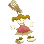 Preisvergleich für Accessoires für Kinder: Anhänger 14x10mm 9Kt GOLD Kettenanhänger mehrfarbig