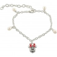 Preisvergleich für Accessoires für Kinder: Armband Minnie Maus 925 Silber mit Perlen Armbänder silber Gr. one size Damen Erwachsene