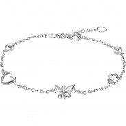 Preisvergleich für Accessoires für Kinder: Armband , Sterling Silber 925   Herz Armbänder  silber Gr. 19,0 Mädchen Kinder