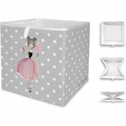 Preisvergleich für Geschenkideen: Aufbewahrungsbox Ballerina, faltbar grau