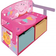 Preisvergleich für Geschenkideen: Aufbewahrungsbox Peppa Pig 3in1, Holz, 62x40x37 cm rosa