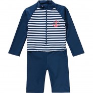 Preisvergleich für Bademode: Baby Badeanzug MARITIM 1 ARM blau/weiß Gr. 86/92 Jungen Kleinkinder