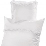 Preisvergleich für Heimtextilien: Baby-Bettwäsche Linon weiß Gr. 80 x 80 + 35 x 40