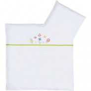 Preisvergleich für Heimtextilien: "Baby-Bettwäsche ""Schmetterlinge"" Linon" weiß Gr. 80 x 80 + 35 x 40