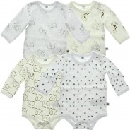 Preisvergleich für Strampler & Spieler: Baby Bodys Body LS AO-printed (4-pack) U offwhite Gr. 56