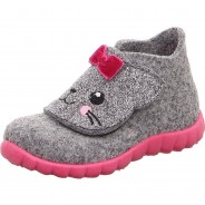 Preisvergleich für Schuhe: Baby Hausschuhe HAPPY , Katzen hellgrau Gr. 23 Mädchen Kleinkinder