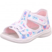 Preisvergleich für Schuhe: Baby Hausschuhe POLLY WMS Weite M4  weiß-kombi Gr. 21 Mädchen Kleinkinder