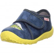 Preisvergleich für Schuhe: Baby Hausschuhe SPOTTY WMS Weite M3  blau Gr. 23 Jungen Kleinkinder