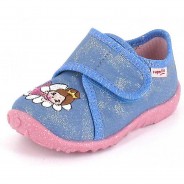 Preisvergleich für Schuhe: Baby Hausschuhe SPOTTY WMS Weite M3  pastellblau Gr. 21 Mädchen Kleinkinder