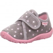 Preisvergleich für Schuhe: Baby Hausschuhe SPOTTY WMS Weite M3 , Sterne grau/pink Gr. 21 Mädchen Kleinkinder