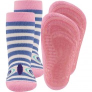 Preisvergleich für Strumpfwaren: Baby Haussocken  rosa/blau Gr. 21/22 Mädchen Kleinkinder
