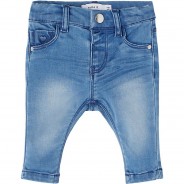Preisvergleich für Hosen: Baby Jerseyhose Slim fit NBFSALLI , Bundweite SLIM blue denim Gr. 56 Mädchen Kinder