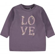 Preisvergleich für Oberteile: Baby Langarmshirt NBFSINNE , Organic Cotton lila Gr. 68 Mädchen Baby
