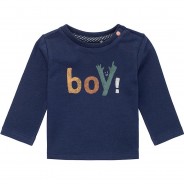 Preisvergleich für Oberteile: Baby Langarmshirt , Organic Cotton dunkelblau Gr. 86 Jungen Kleinkinder