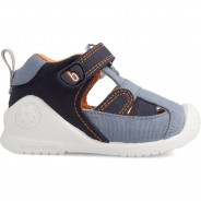 Preisvergleich für Schuhe: Baby Sandalen BIOGATEO CANVAS  blau Gr. 23 Jungen Kleinkinder