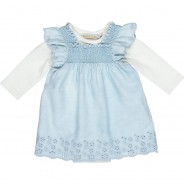Preisvergleich für Strampler & Spieler: Baby Set Kleid + Body hellblau Gr. 62 Mädchen Kinder