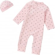Preisvergleich für Strampler & Spieler: Baby Set Strampler+Mütze RABUAL , Organic Cotton rosa Gr. 50 Mädchen Baby