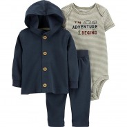Preisvergleich für Hosen: Baby Set Strickjacke + Joggingshosen + Body  blau/grün Gr. 80 Jungen Kinder